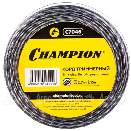 Корд триммерный Champion Tri-twist 2.7мм, 15м (витой треугольник)  в Саранске