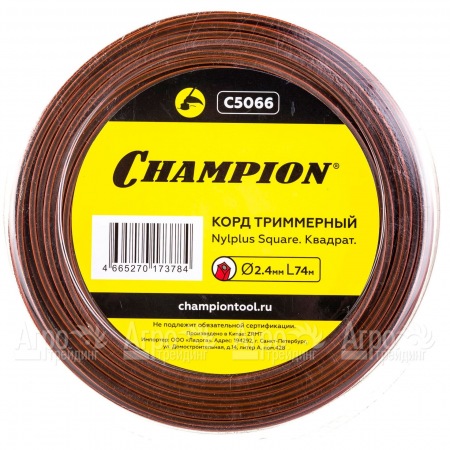 Корд триммерный Champion Nylplus Square 2.4мм, 74м (квадрат)+нож  в Саранске