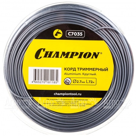 Корд триммерный Champion Aluminium 2.7мм, 72м (круглый)+нож  в Саранске