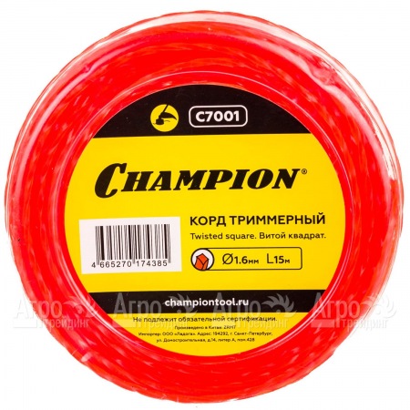 Корд триммерный Champion Twisted Square 1.6мм, 15м (витой квадрат) в Саранске