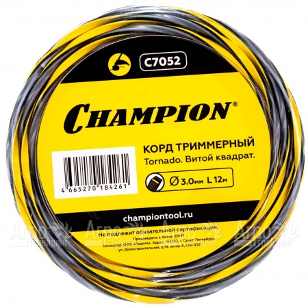 Корд триммерный Champion Tornado 3.0мм, 12м (витой квадрат)  в Саранске