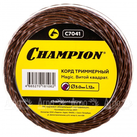 Корд триммерный Champion Magic 3мм, 12м (витой квадрат)  в Саранске