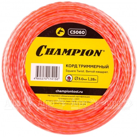 Корд триммерный Champion Square Twist Duo 3.0мм, 28м (витой квадрат)  в Саранске