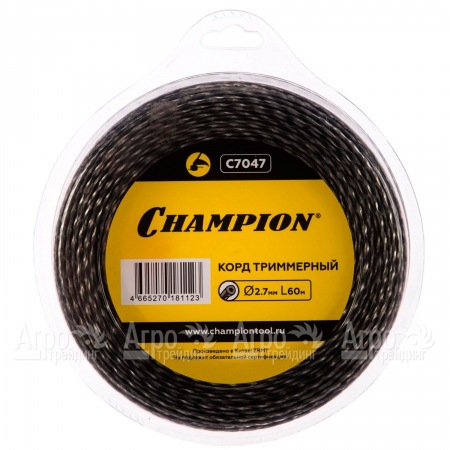 Корд триммерный Champion Tri-twist 2.7мм, 60м (витой треугольник)+нож  в Саранске