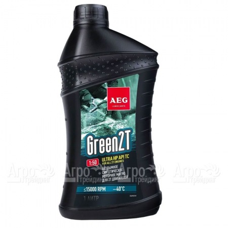 Масло синтетическое AEG Green HP 2T Motor Oil API TC 1 л для 2-х тактных двигателей  в Саранске