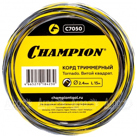 Корд триммерный Champion Tornado 2.4мм, 15м (витой квадрат)  в Саранске